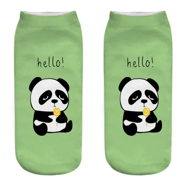 1 Pair Women's 3D Funny Cute Cartoon Panda Printed Colorful Socks