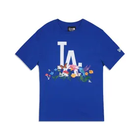 [13090886] Los Angeles Dodgers "Blooming" Blue Mens T-Shirts