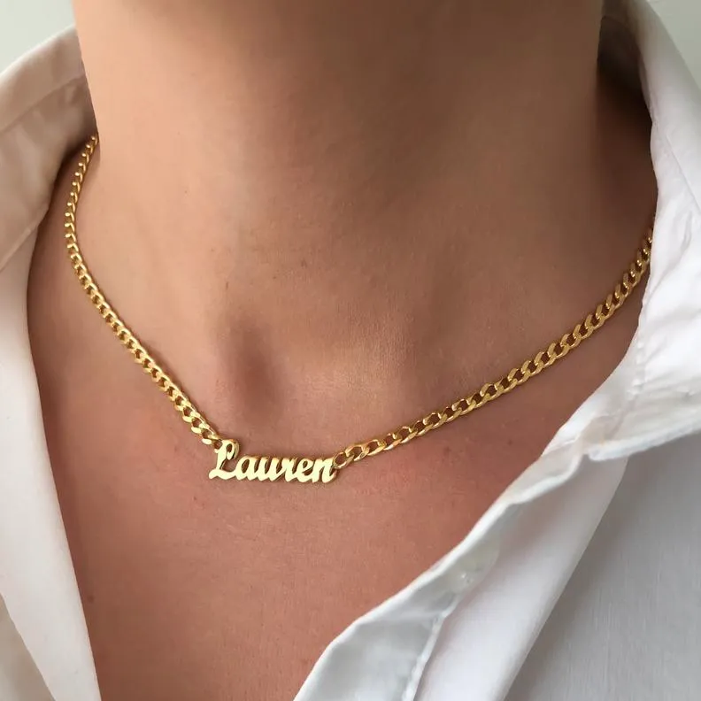 18k Gold Plated Name Necklace- Best Gifts For Mother's Day