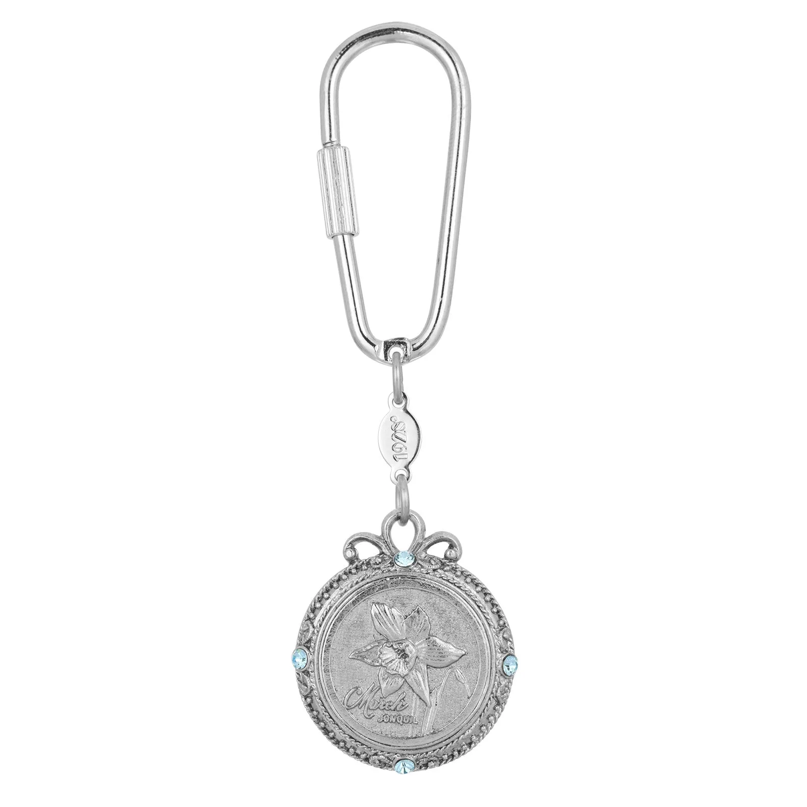 1928 Jewelry Crystal Flower of The Month Carabiner Key Chain