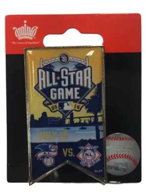 2016 All-Star Game San Diego Aminco Yellow & Blue Collectible Banner Lapel Pin