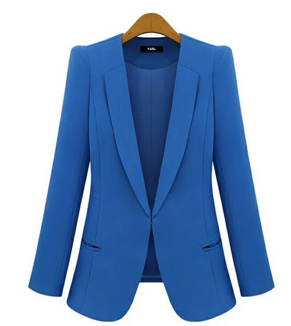 2018 New Plus Size Womens Business Suits Spring Autumn All-match women Blazers Jackets Short Slim long-sleeve Blazer Women Suit