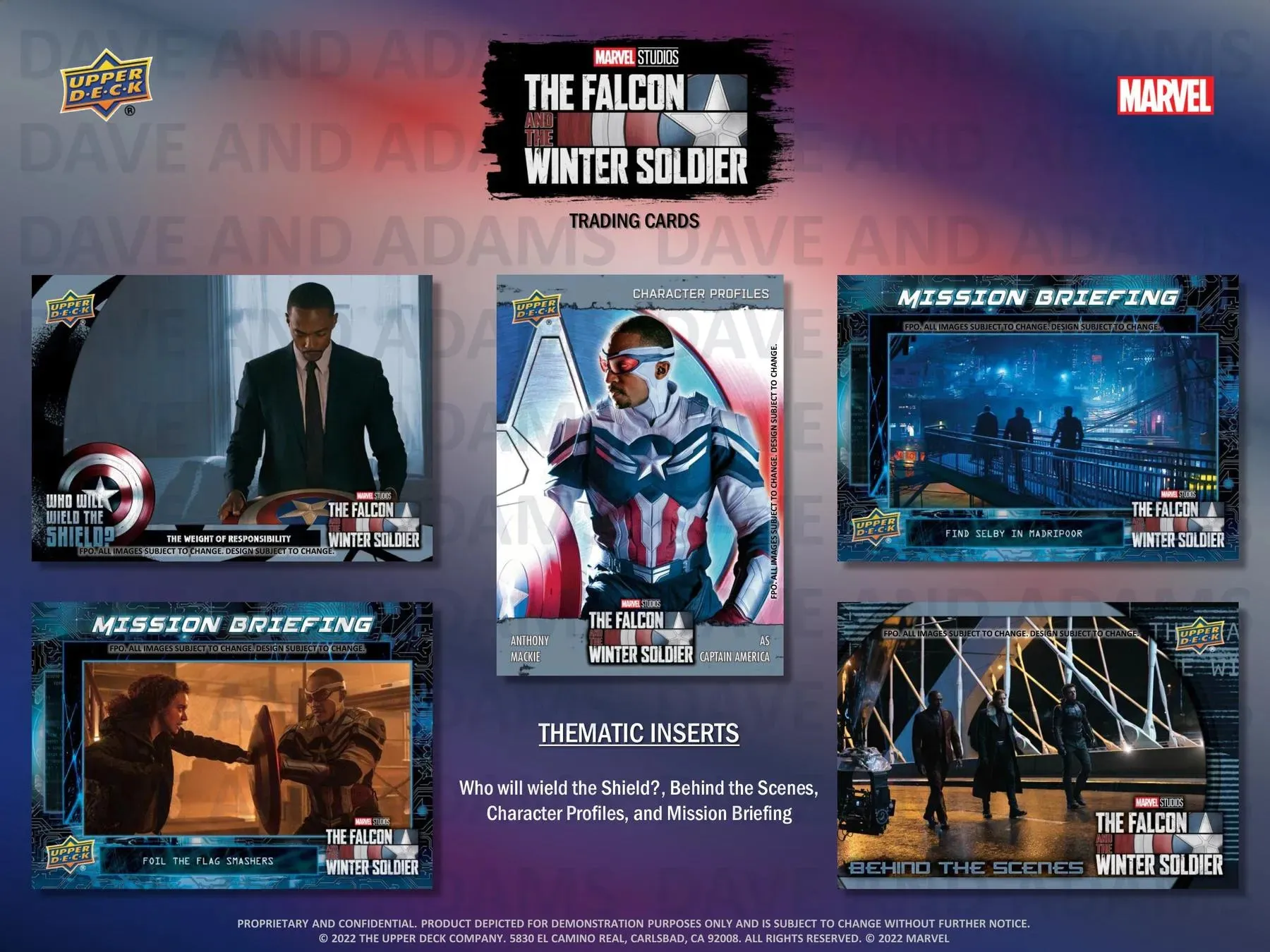 2022 Upper Deck Marvel Studios The Falcon and the Winter Soldier Hobby Box 15 Packs per Box, 6 Cards per Pack