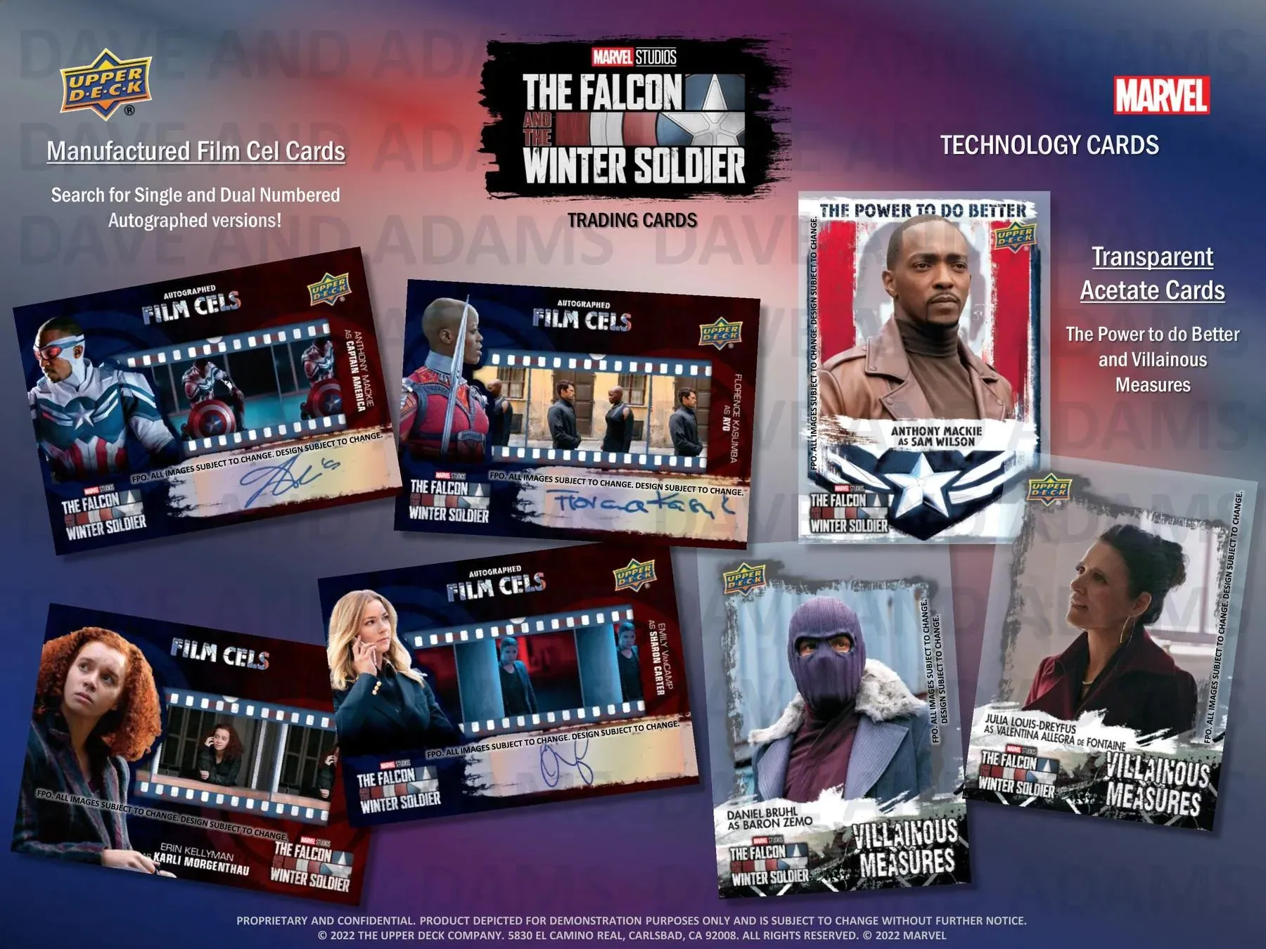 2022 Upper Deck Marvel Studios The Falcon and the Winter Soldier Hobby Box 15 Packs per Box, 6 Cards per Pack