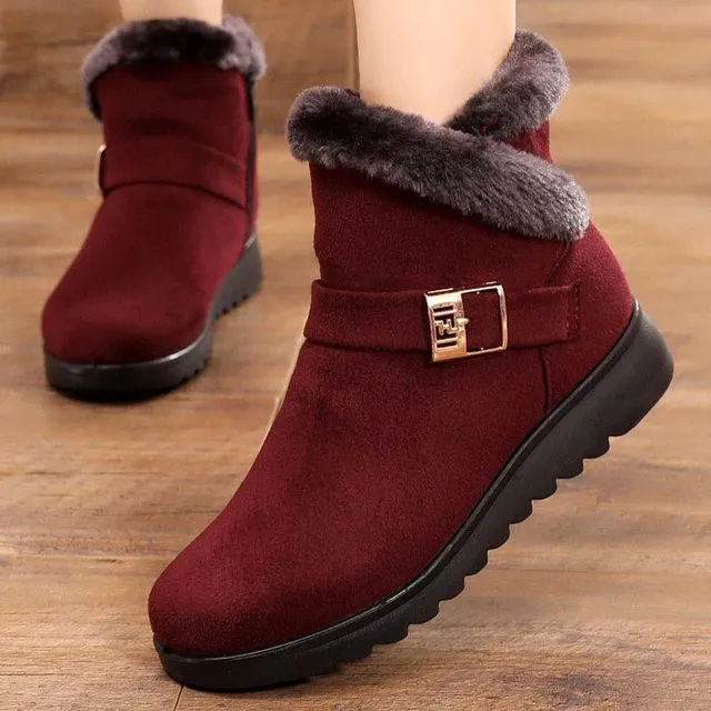 2022 warm zipper women's winter boots