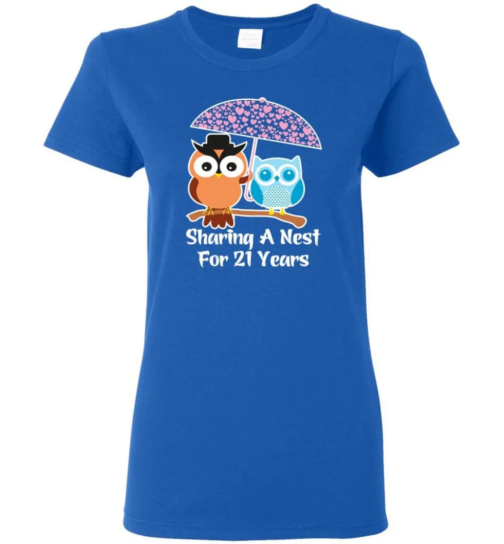 21 Years Wedding Anniversary Gifts Valentine's Day Women Tee