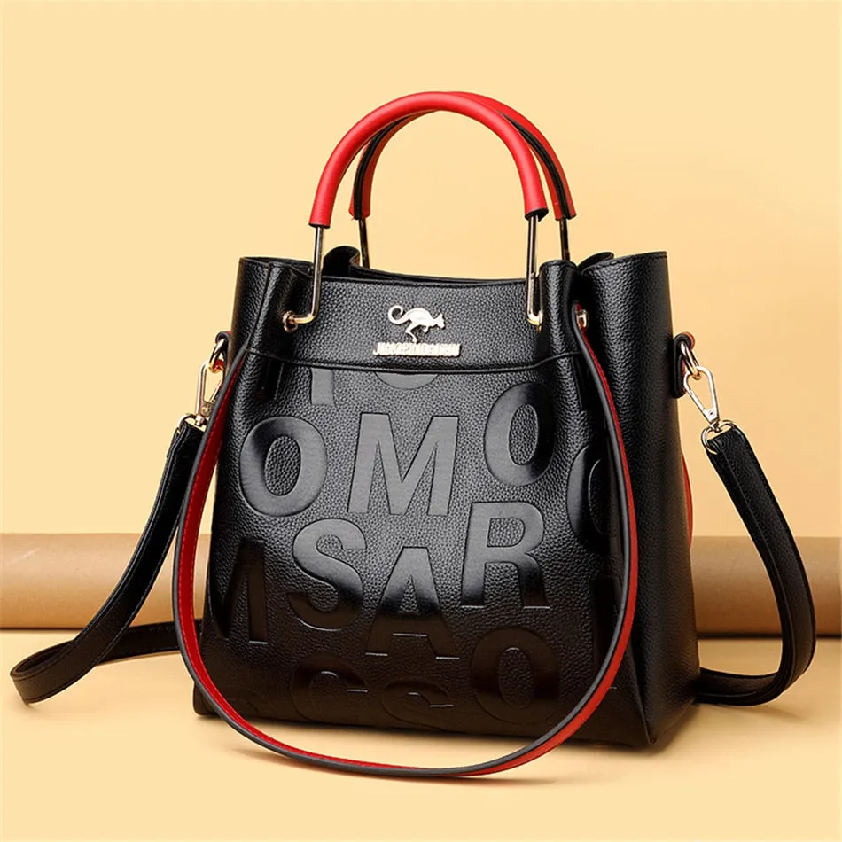 3 Layers Synthetic Leather Shoulder Crossbody Luxury Handbags for Women