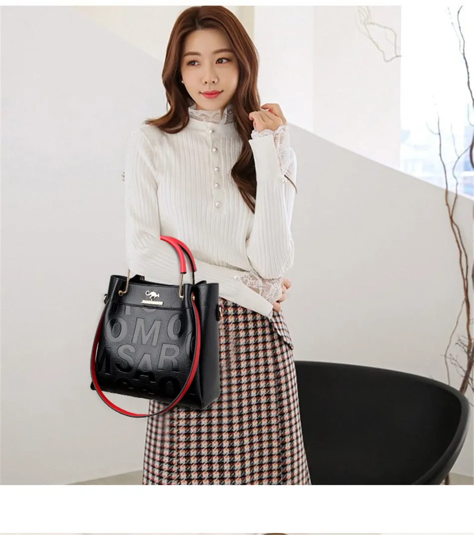 3 Layers Synthetic Leather Shoulder Crossbody Luxury Handbags for Women