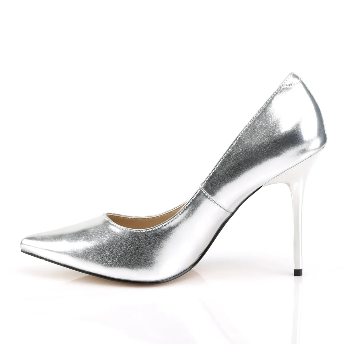 4 Inch Heel CLASSIQUE-20 Silver Met Pu