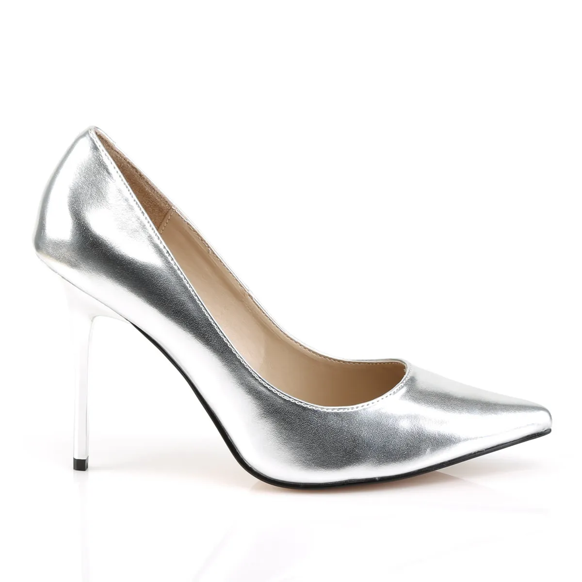 4 Inch Heel CLASSIQUE-20 Silver Met Pu