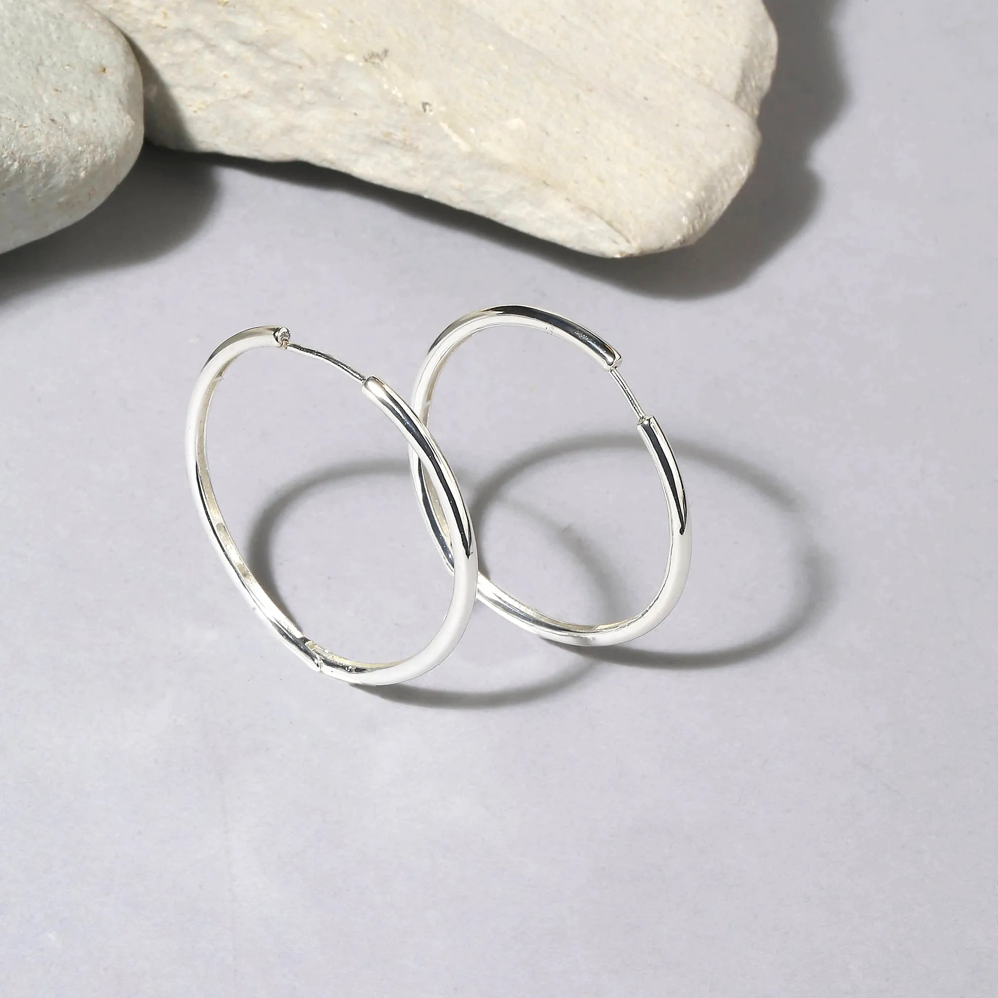 925 Pure Sterling St Silver Plated Hoops  For Women By Accessorize London