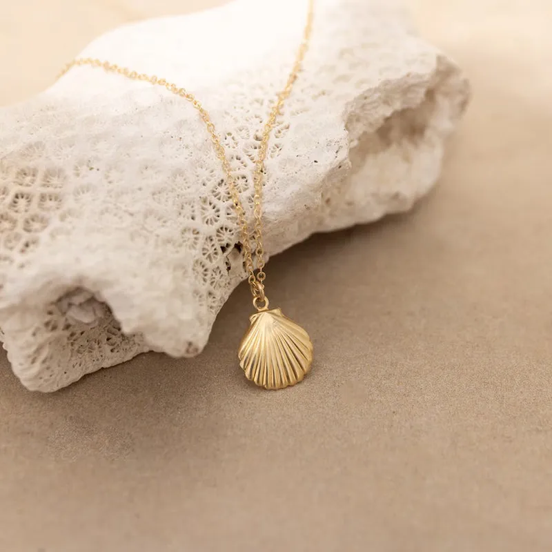 925 Silver Dainty Shell Necklace Gold Shell Necklace Tiny Shell Necklace Sea Mermaid Shell Necklace Gift for Women