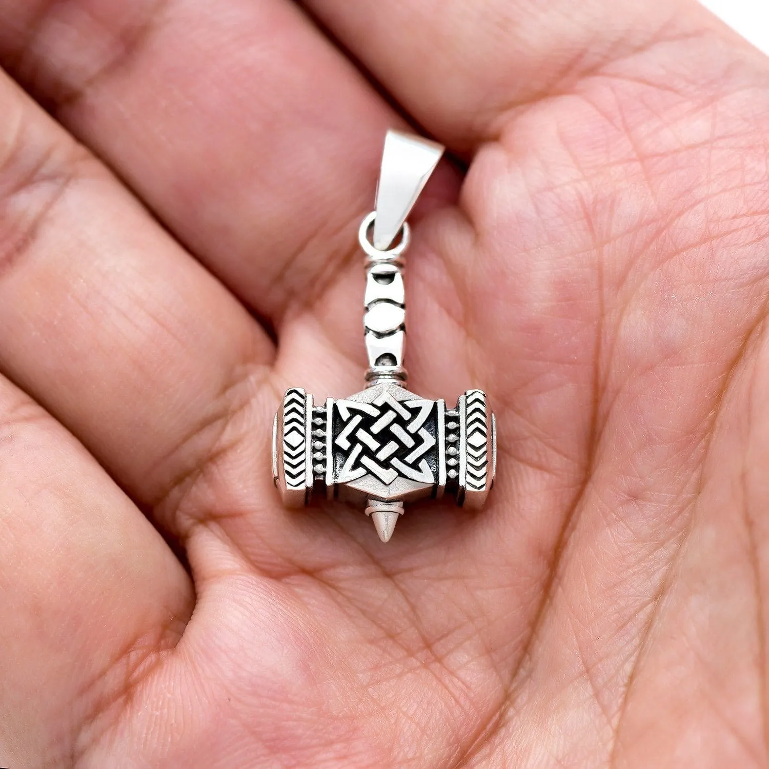 925 Sterling Silver Modern Thor's Hammer Pendant