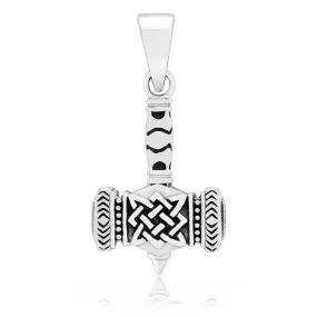 925 Sterling Silver Modern Thor's Hammer Pendant