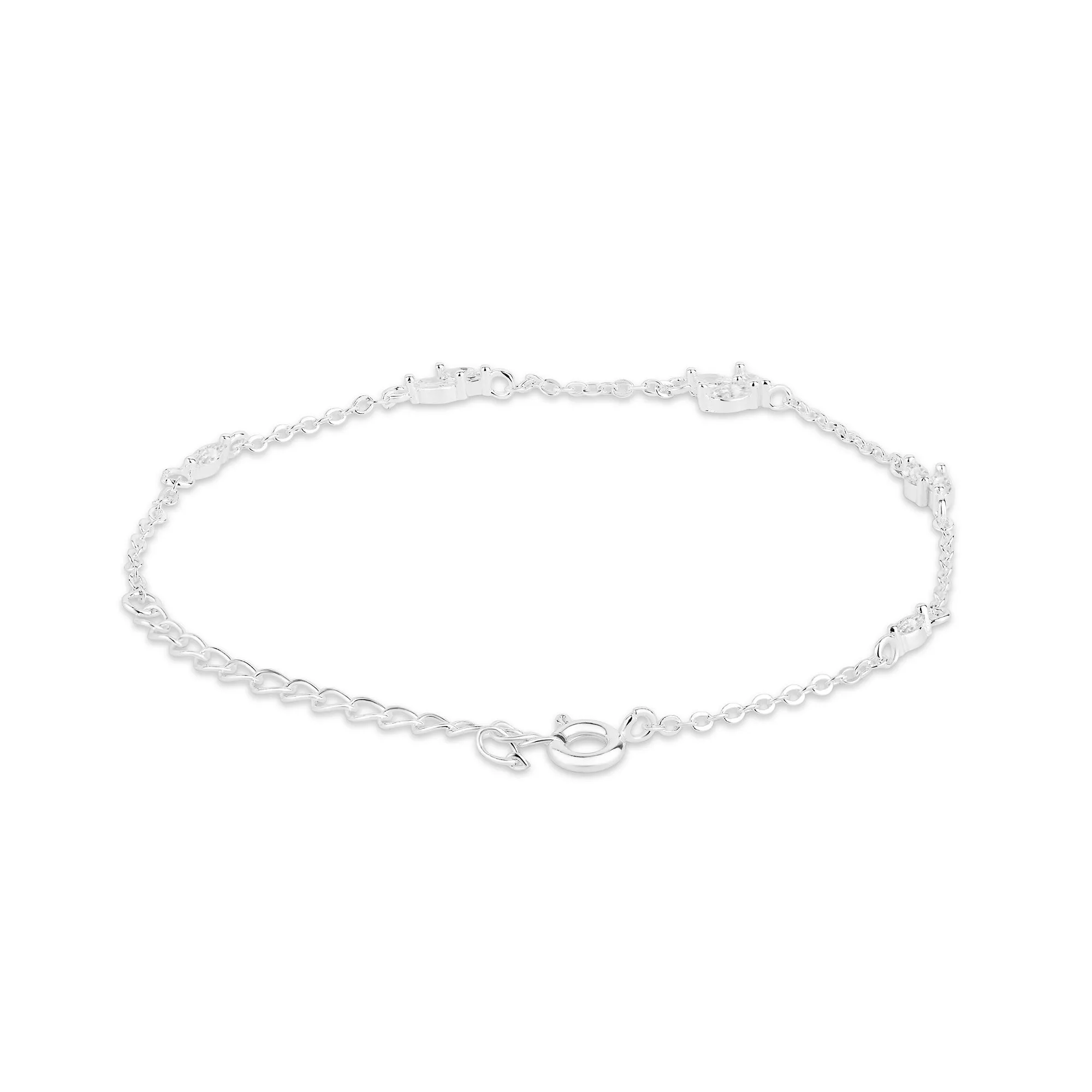 Accessorize London Women's Sterling Silver-Plated Cubic Zirconia Sparkle Vine Bracelet