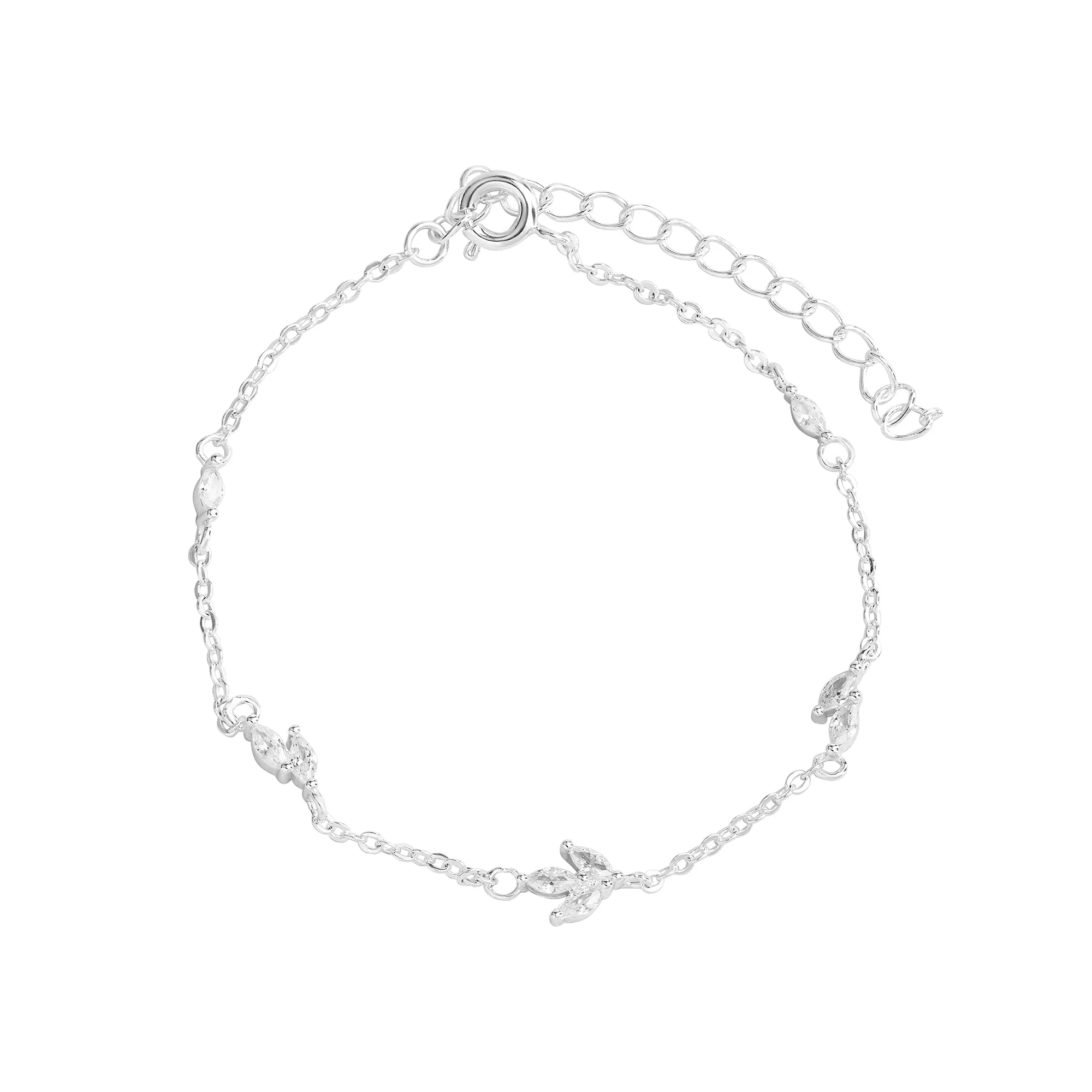 Accessorize London Women's Sterling Silver-Plated Cubic Zirconia Sparkle Vine Bracelet