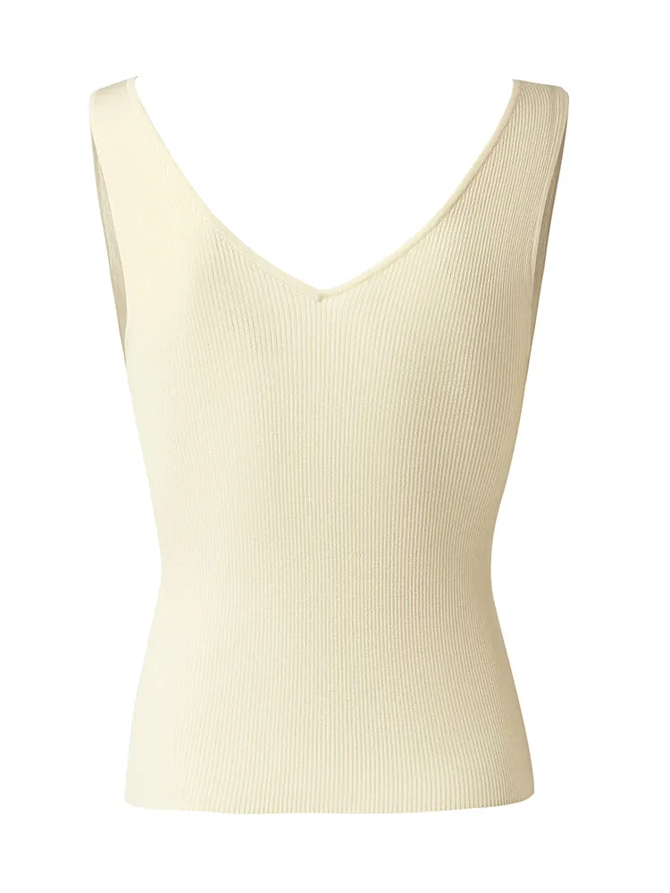 Acetate Round Neck Women Knitted Vest