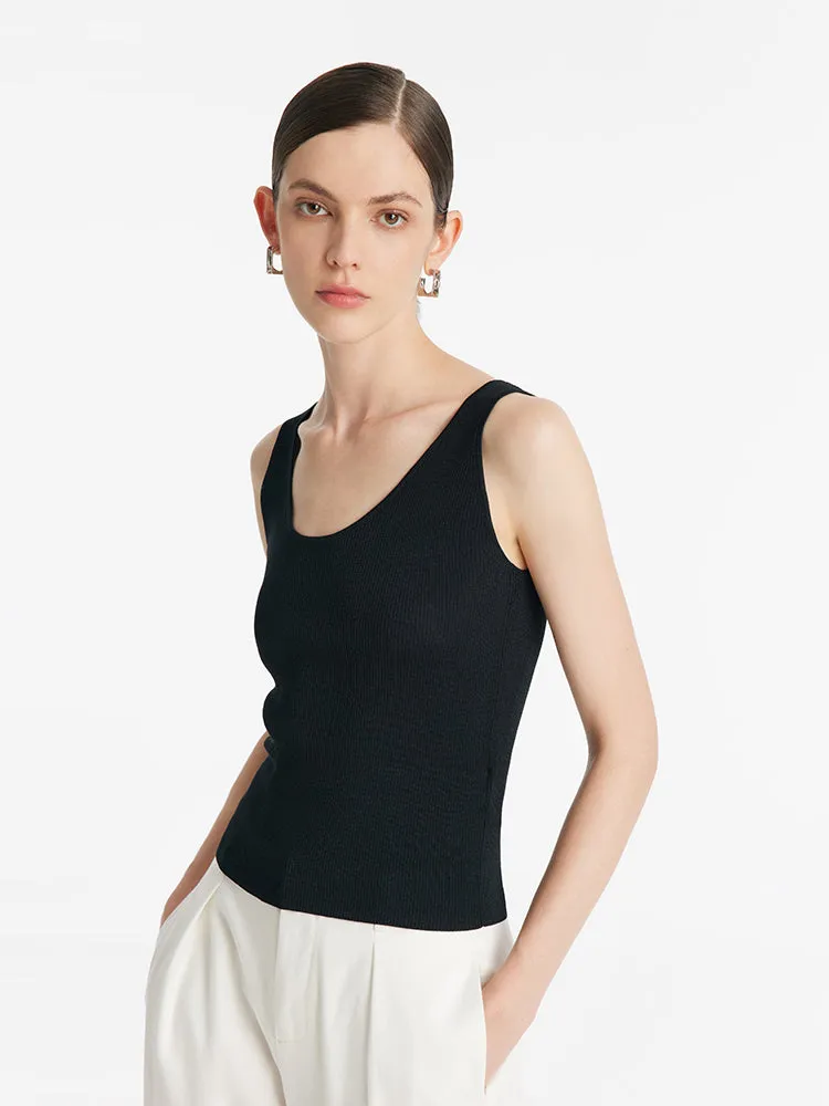 Acetate Round Neck Women Knitted Vest