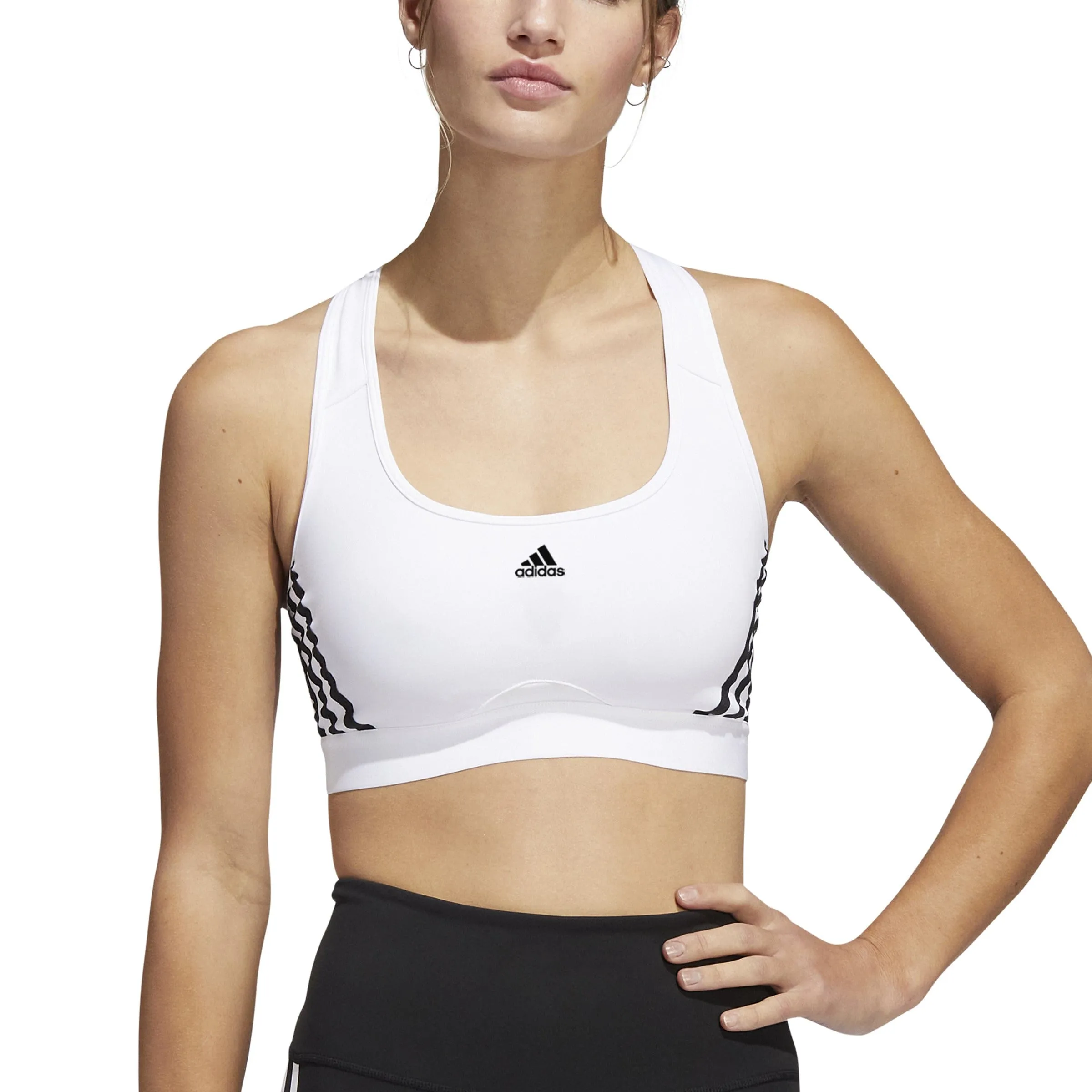 ADIDAS POWERREACT TRAINING MEDIUM-SUPPORT 3-STRIPES BRA