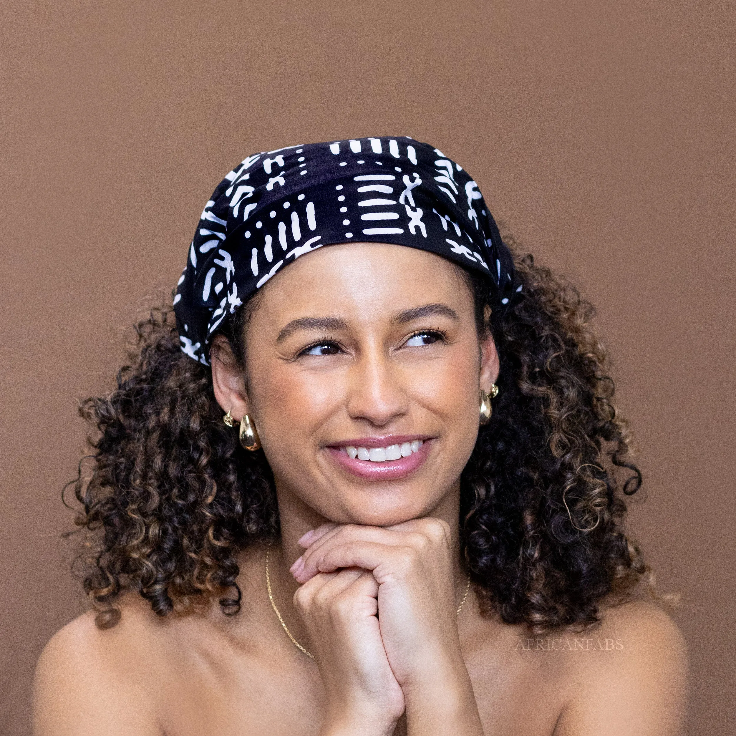 African print Headband - Unisex Adults - Hair Accessories - Black / White BOGOLAN