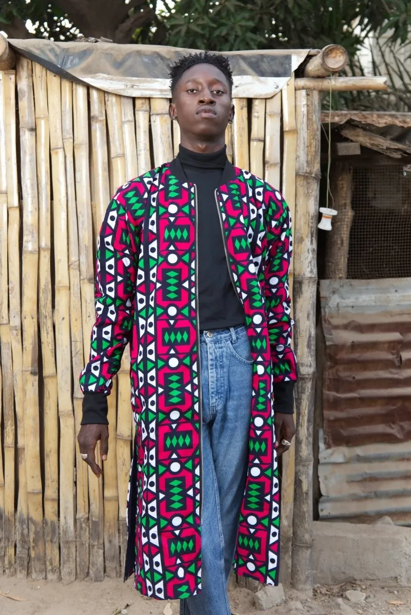 African Trench Coat in Electric Pink