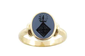 Agate signet ring with intaglio