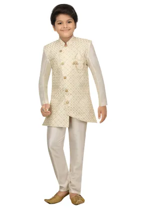 Ahhaaaa Kids Ethnic Indo Western Sherwani and Pyjama Set for Boys