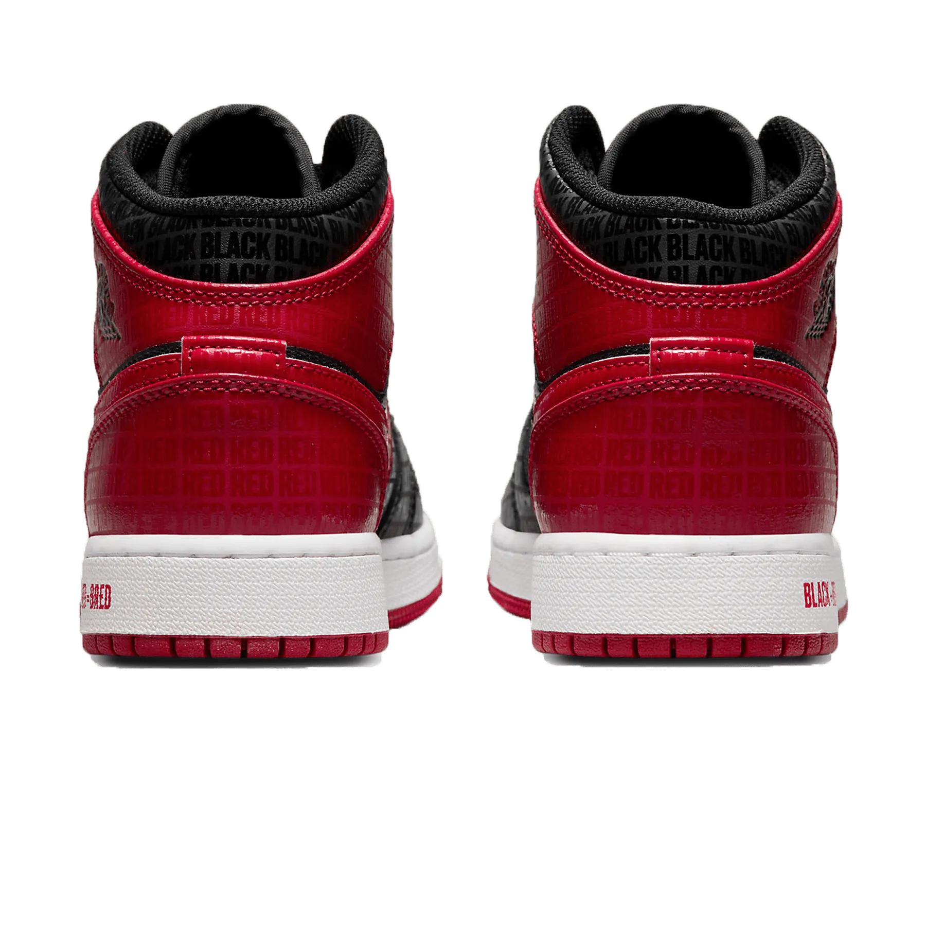 Air Jordan 1 Mid SS GS 'Black   Red = Bred'