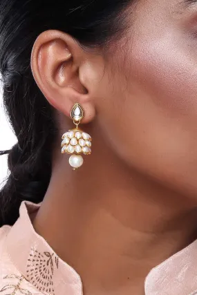 Alloy Large Dangle Earrings in White