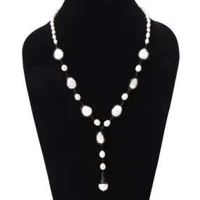 Alyssa Long Black Wired Fresh Water Pearl Necklace