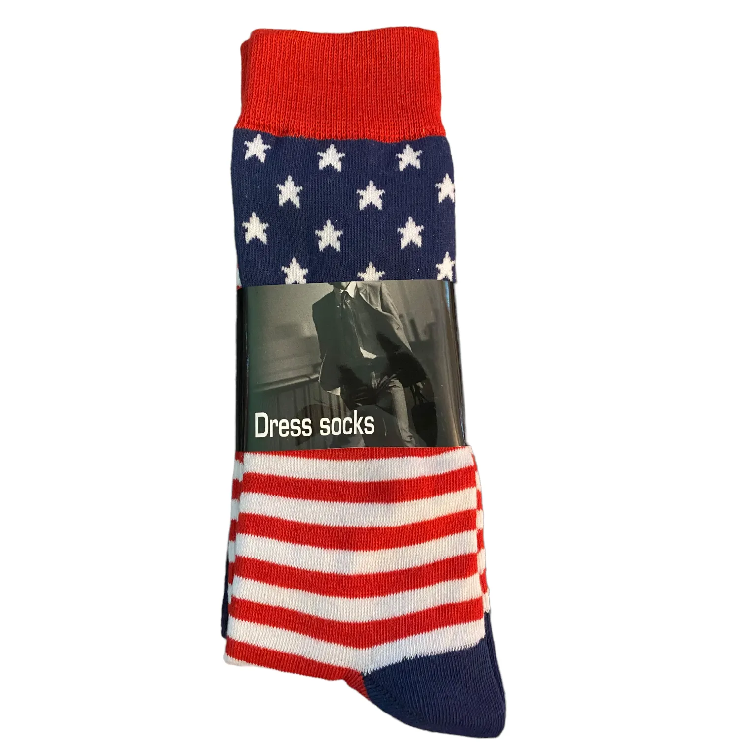 American Flag NIP 3 Pairs Crew Dress Novelty Socks One Size