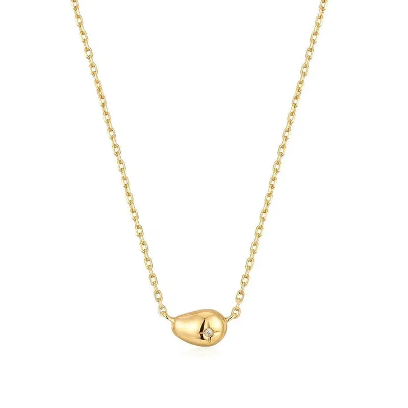 Ania Haie Gold Pebble Sparkle Necklace