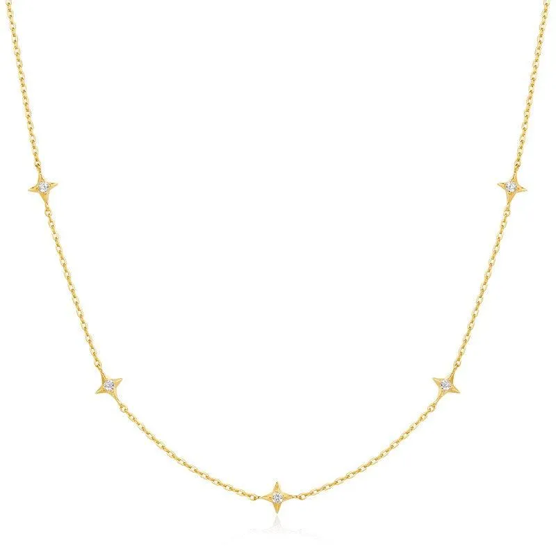 Ania Haie Gold Stars Station Necklace