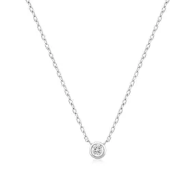 Ania Haie Silver Round Solitaire Cubic Zirconia Necklace