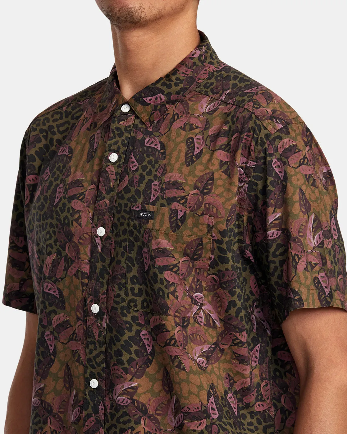 Anytime Short Sleeve Woven Shirt - Bombay Brown