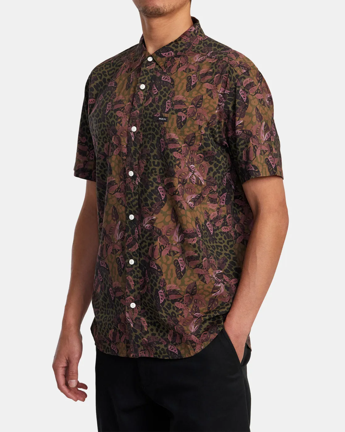 Anytime Short Sleeve Woven Shirt - Bombay Brown