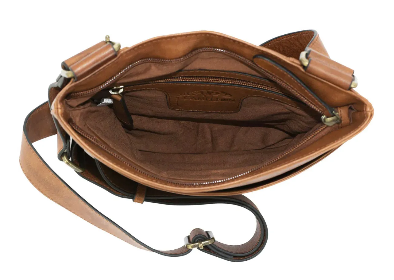 Ares Slim Leather Crossbody Conceal Carry Handbag