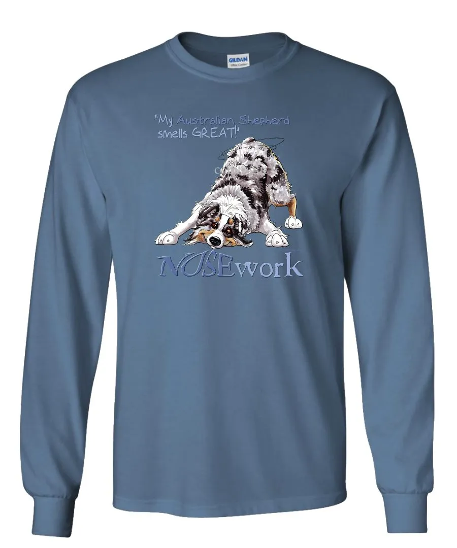 Australian Shepherd  Blue Merle - Nosework - Long Sleeve T-Shirt