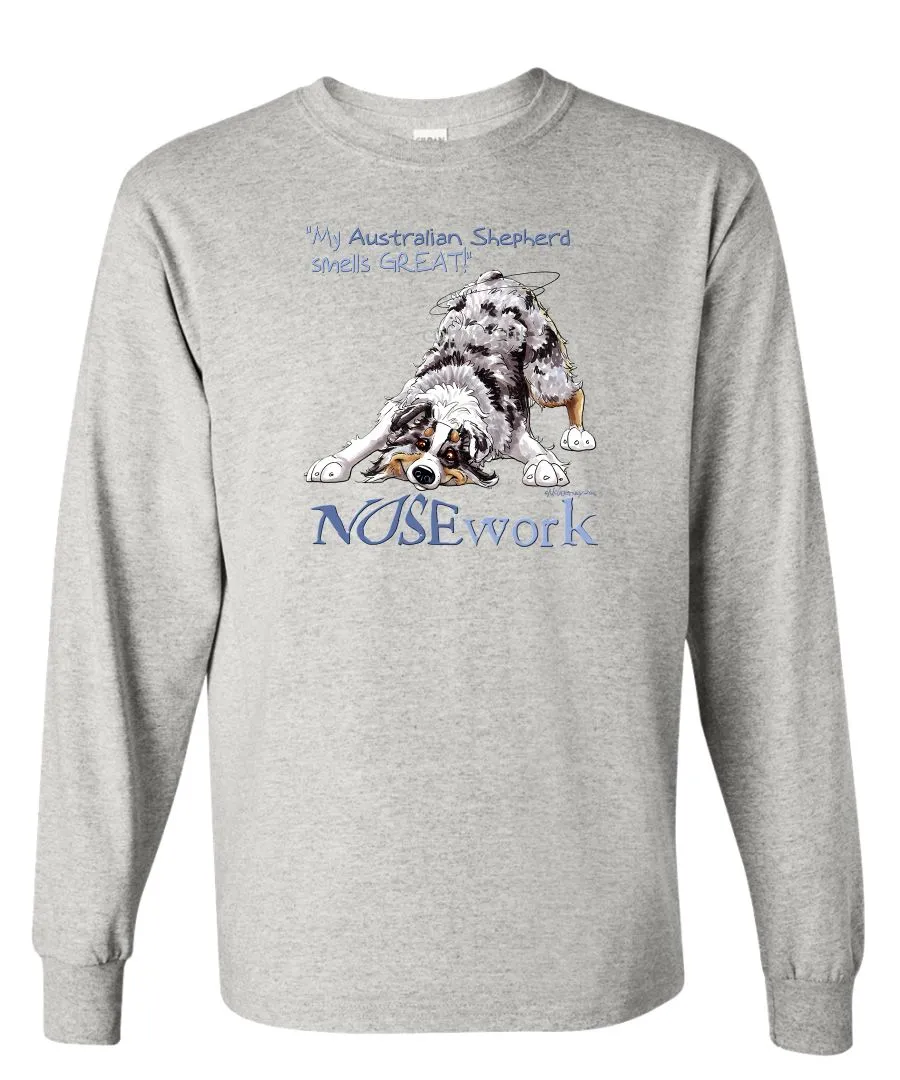 Australian Shepherd  Blue Merle - Nosework - Long Sleeve T-Shirt