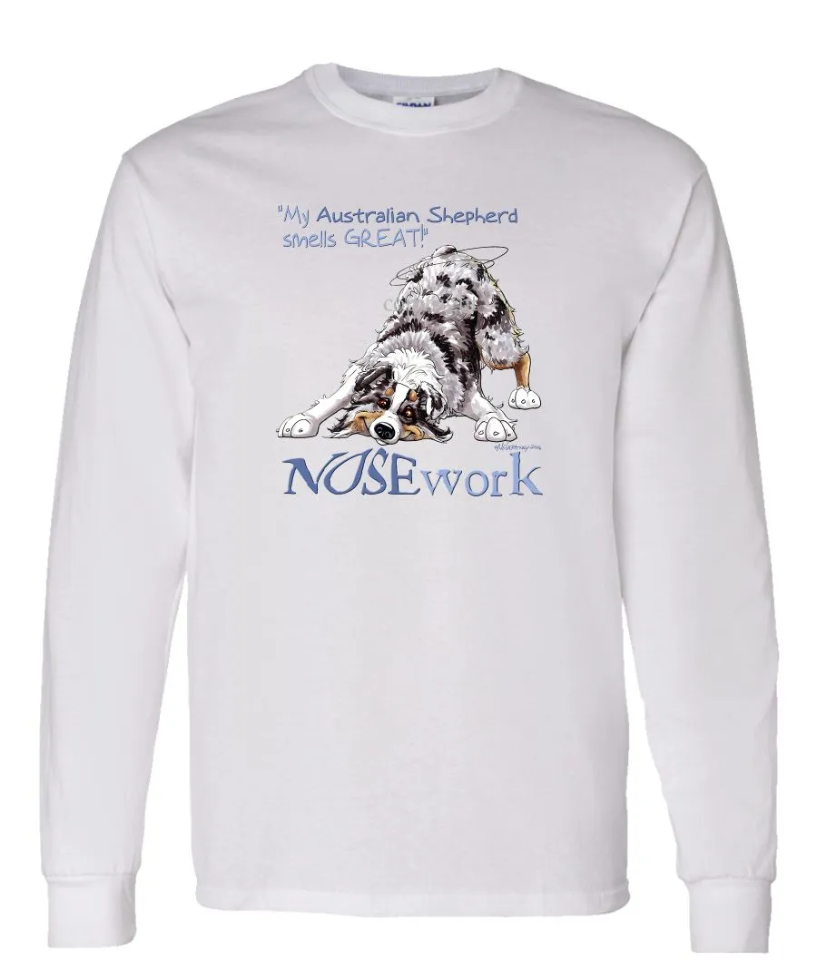 Australian Shepherd  Blue Merle - Nosework - Long Sleeve T-Shirt