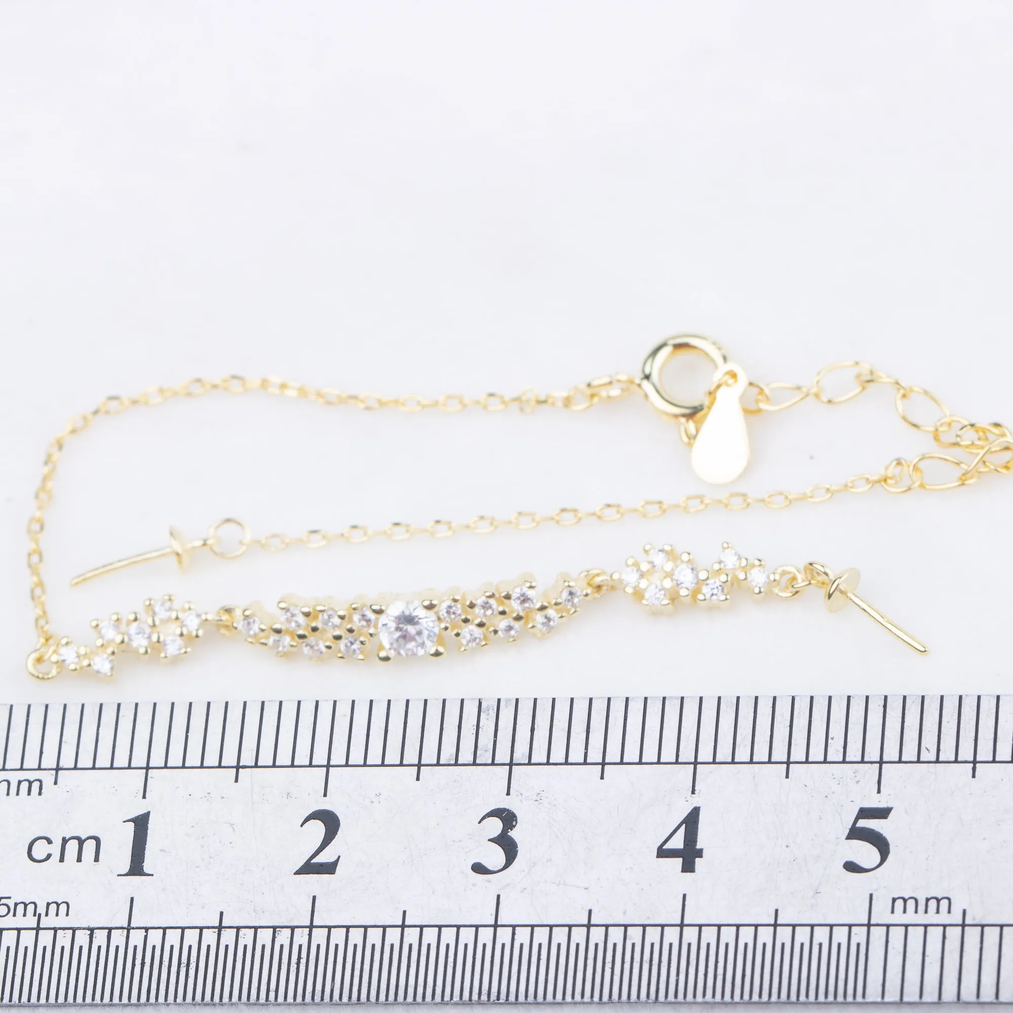 b010183 DIY 7-8mm Natural Freshwater pearl bracelet accessory 925 sterling silver adjustable chain bracelet for women