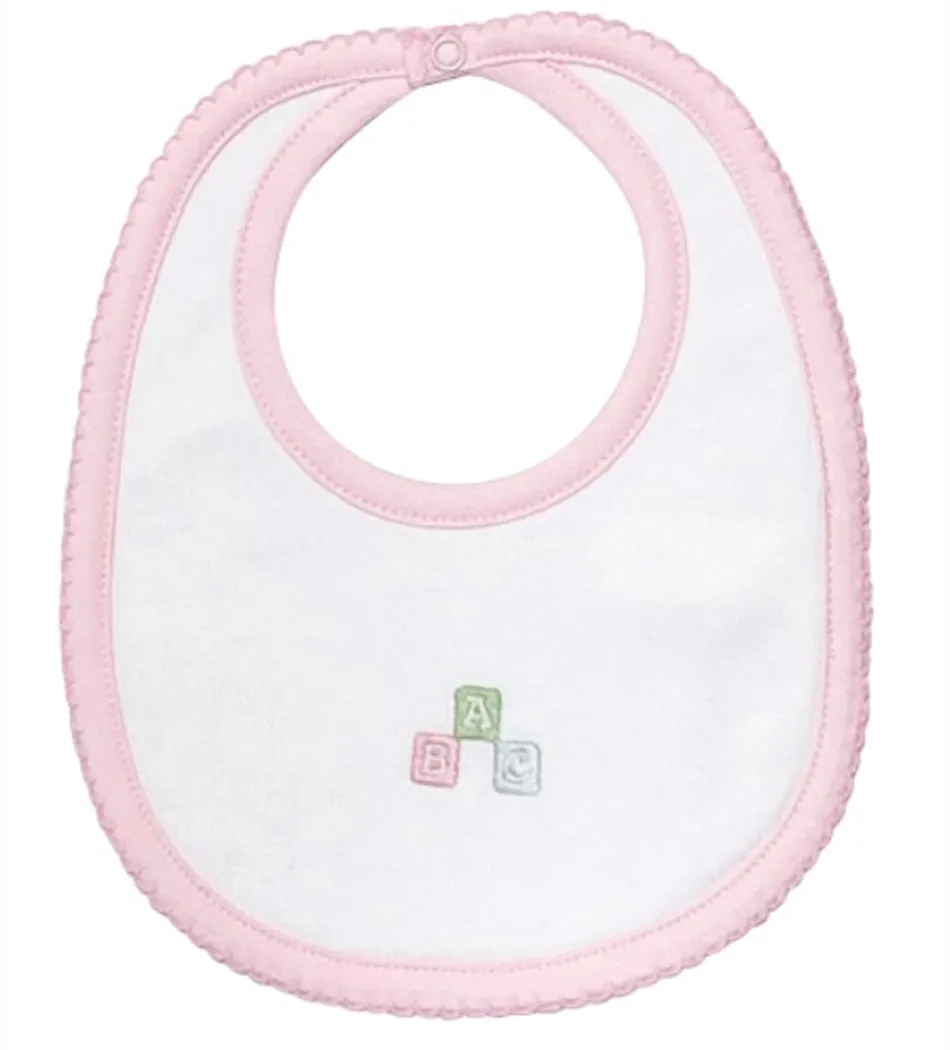 Baby Girl Pink ABC Blocks Bib