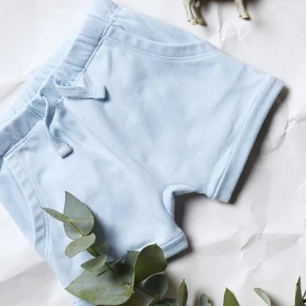 Baby Shorts - Powder Blue Slouch Pocket