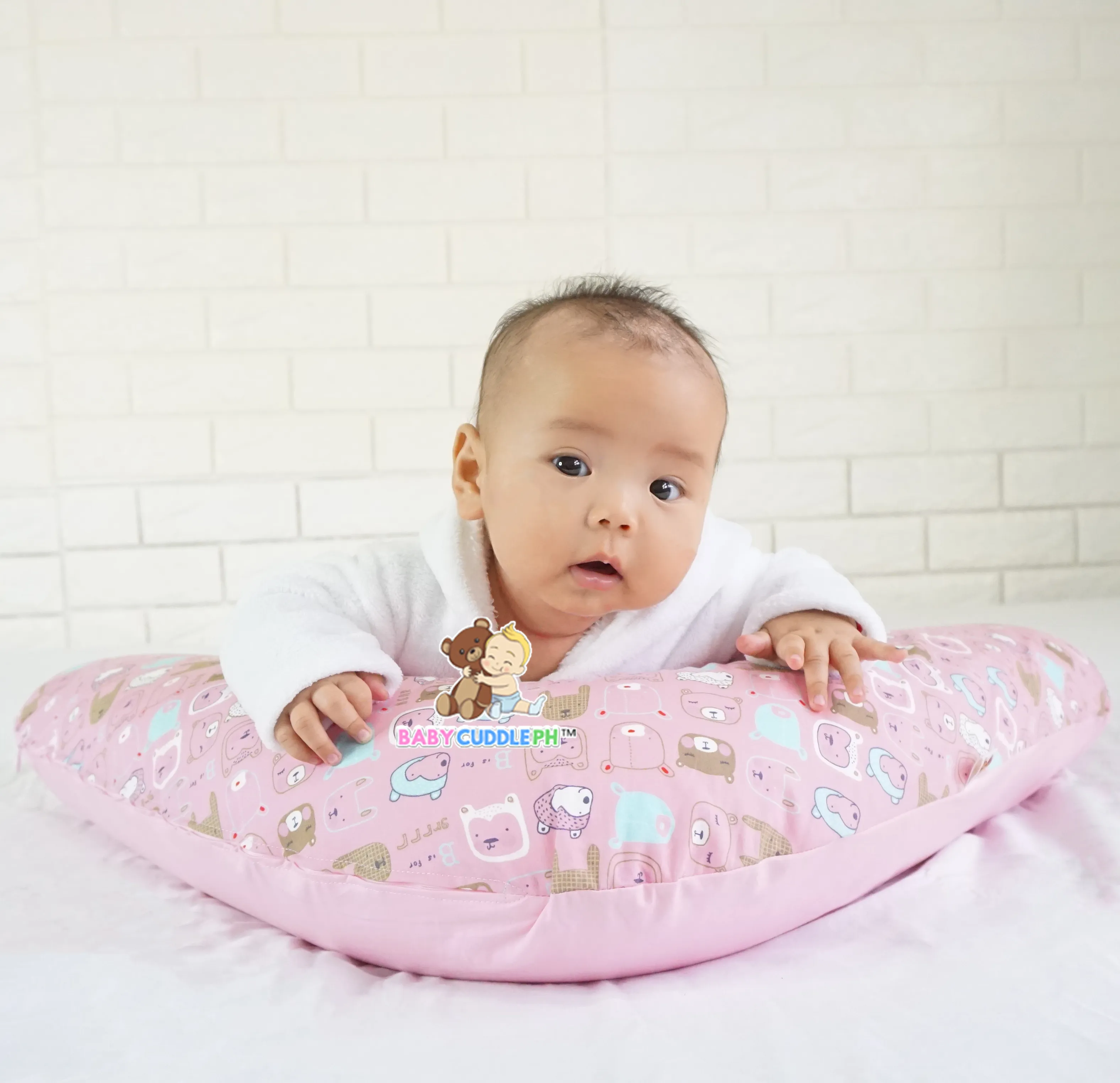 Babycuddle Nursing Pillow (Multi-use) - Little Bears in Pink