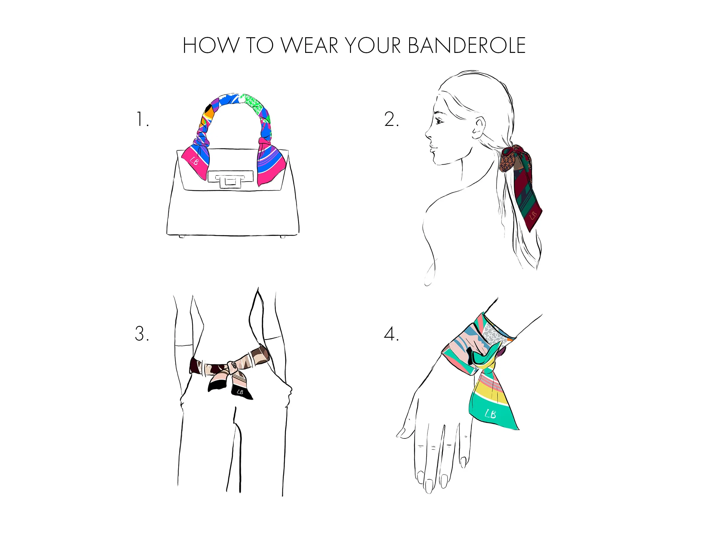 Banderole - Silk Ribbon Scarf - Feather Seaquake