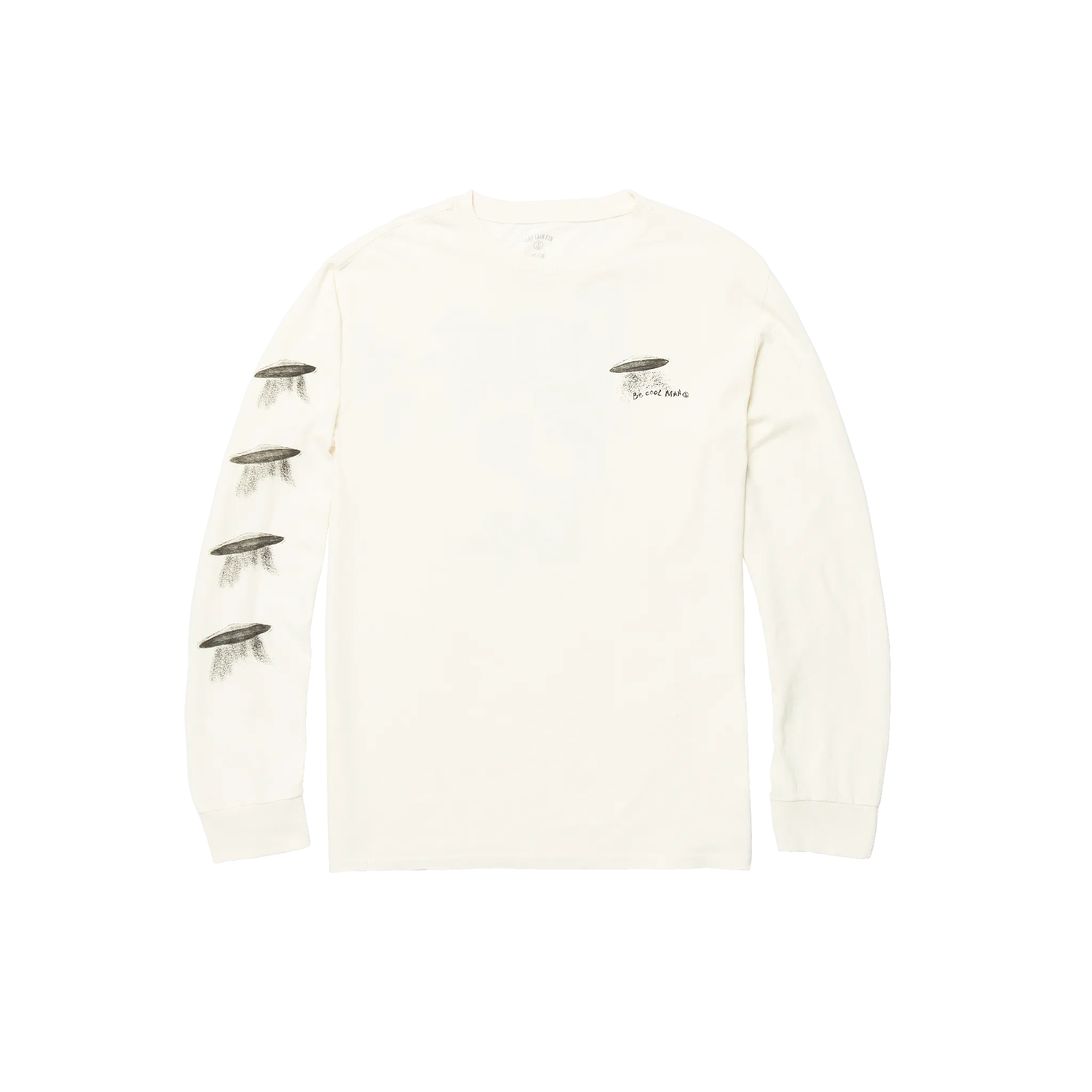 Be Cool Man Long Sleeve Tee - Vintage White