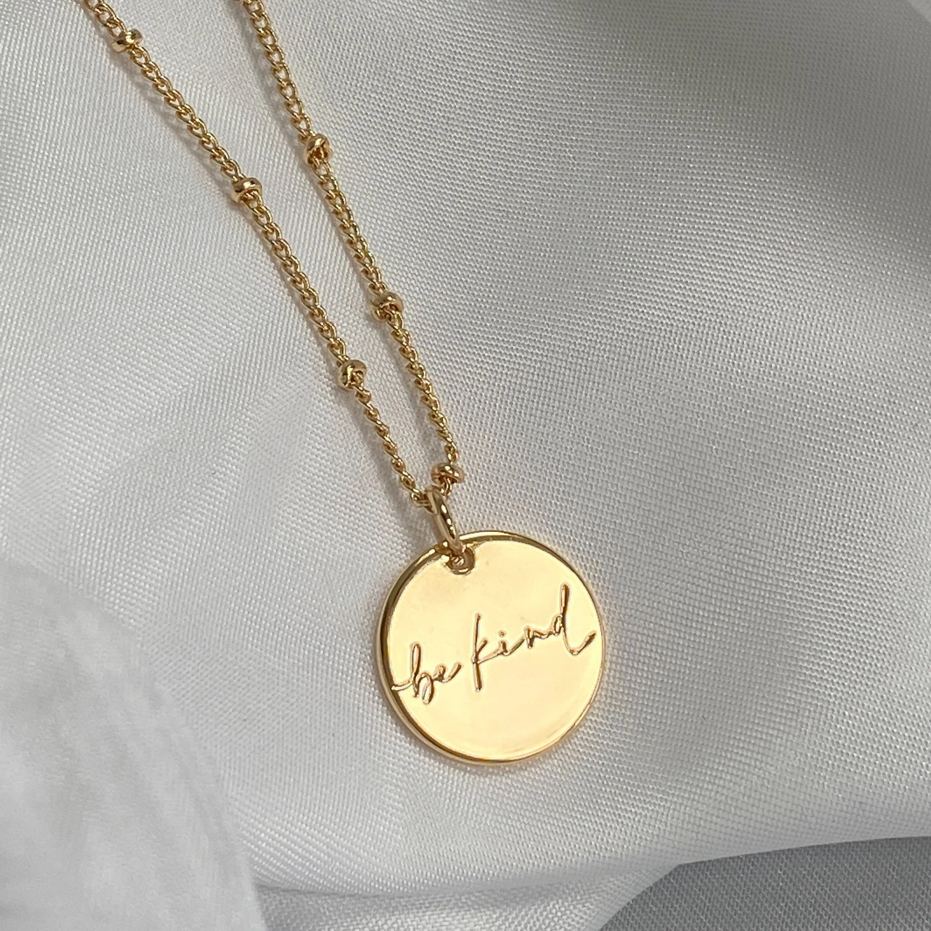 Be Kind Gold Pendant Necklace