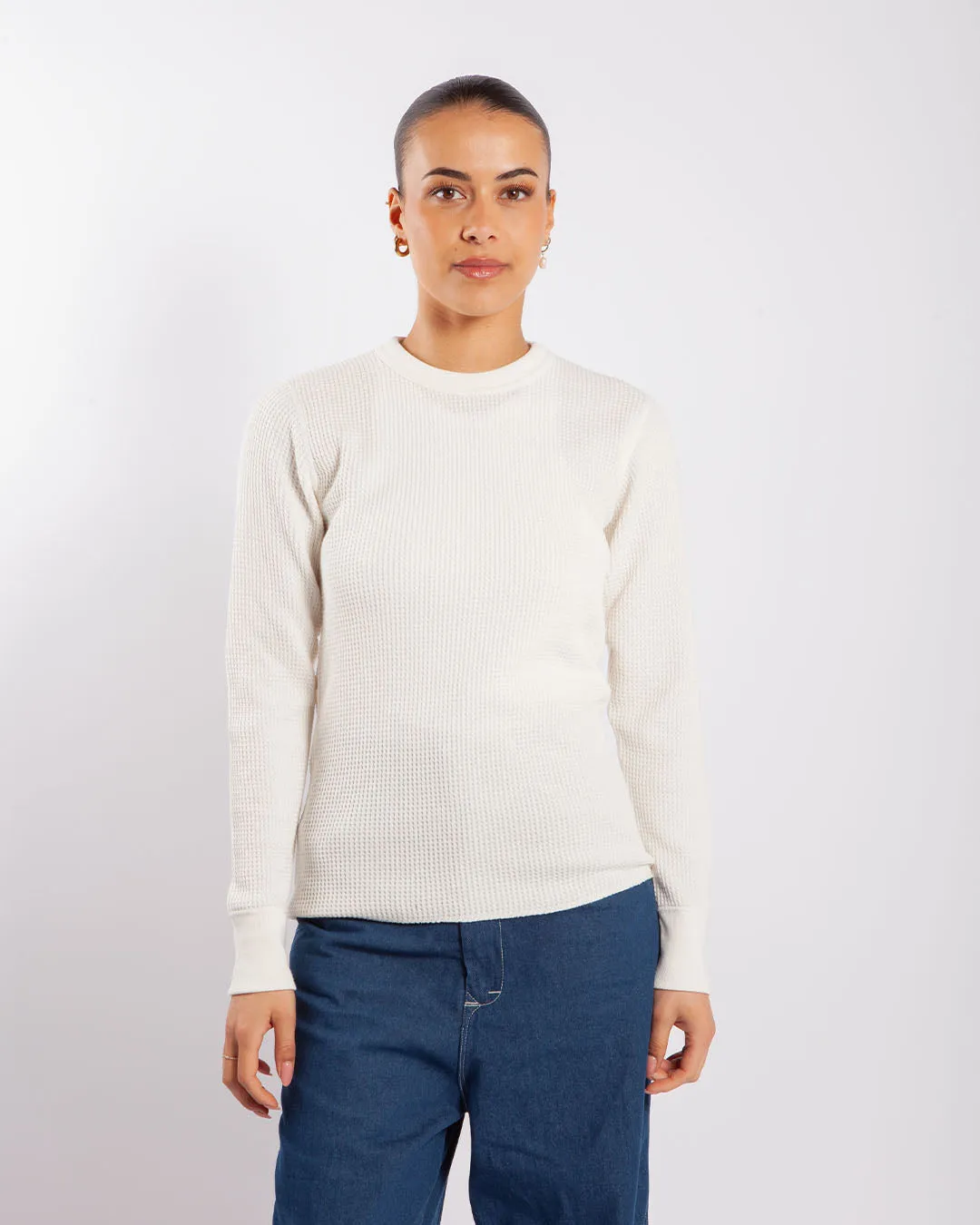 Beams Boy O. Long Sleeve Termal Pullover Off White