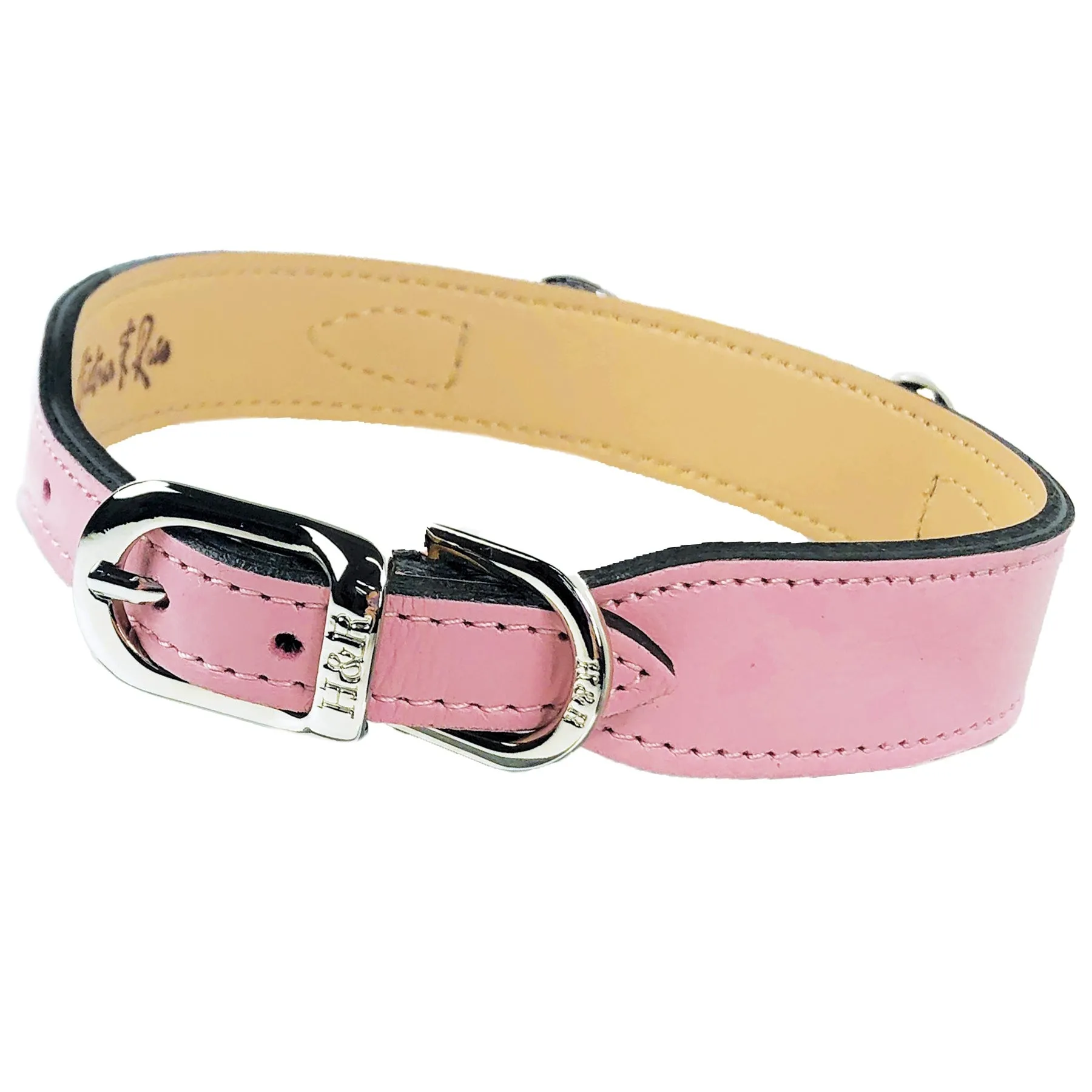 Belmont Dog Collar in Sweet Pink & Nickel