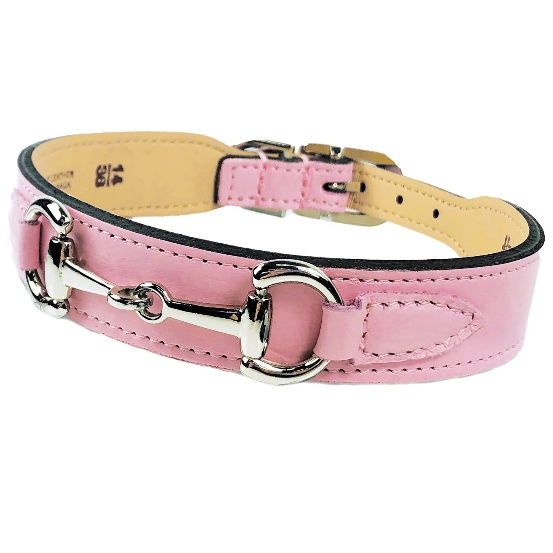 Belmont Dog Collar in Sweet Pink & Nickel